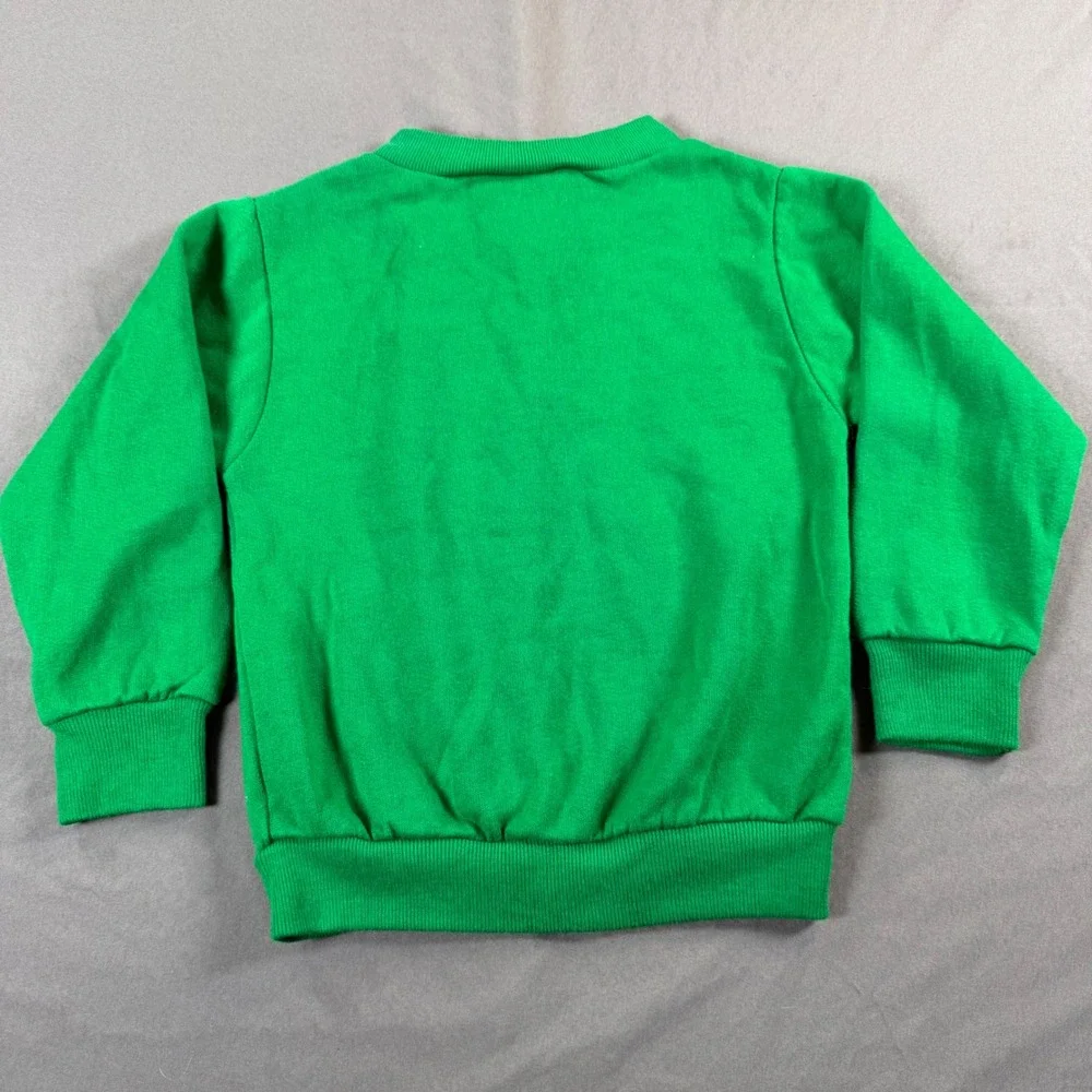 Vintage Disney Mickey Minnie Mouse Christmas Sweatshirt Green 3T Made in USA